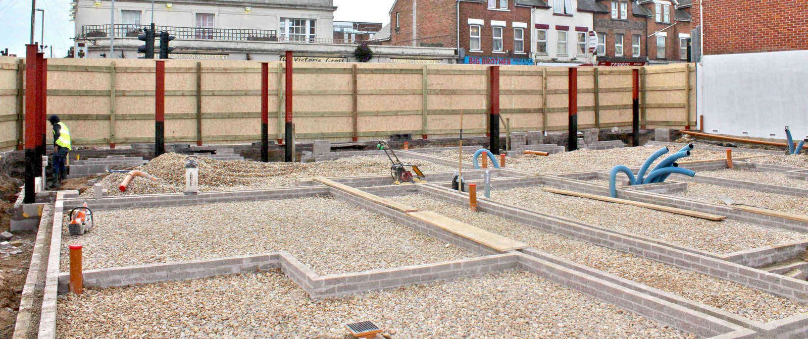 construction steel installed